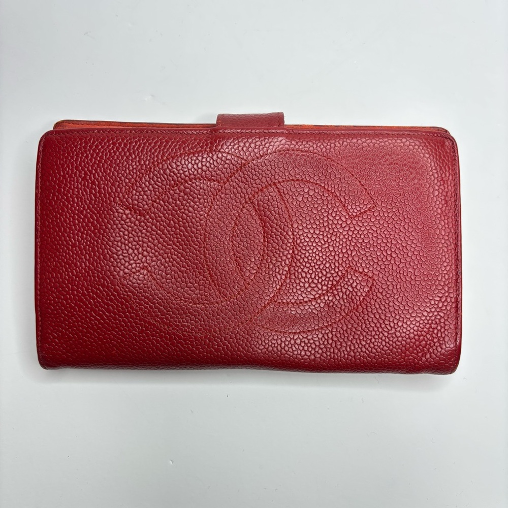 Chanel Vintage Caviar Leather Long Wallet